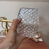 Pair of chiseled glass portable lamps