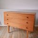 Scandinavian designer chest of drawers in blond oak Mid-Century Circa 1950