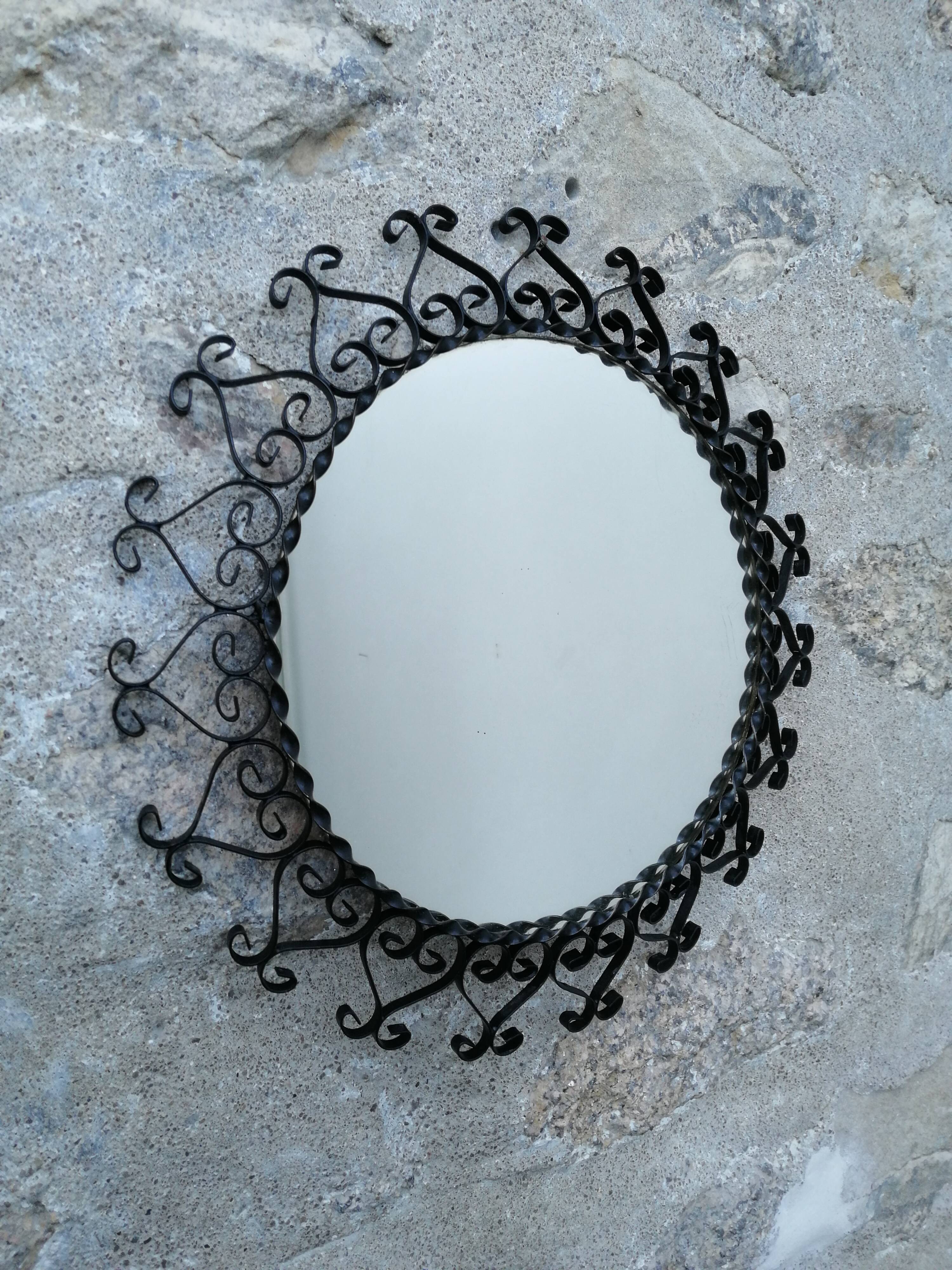 Mirror sun wrought iron 35cm