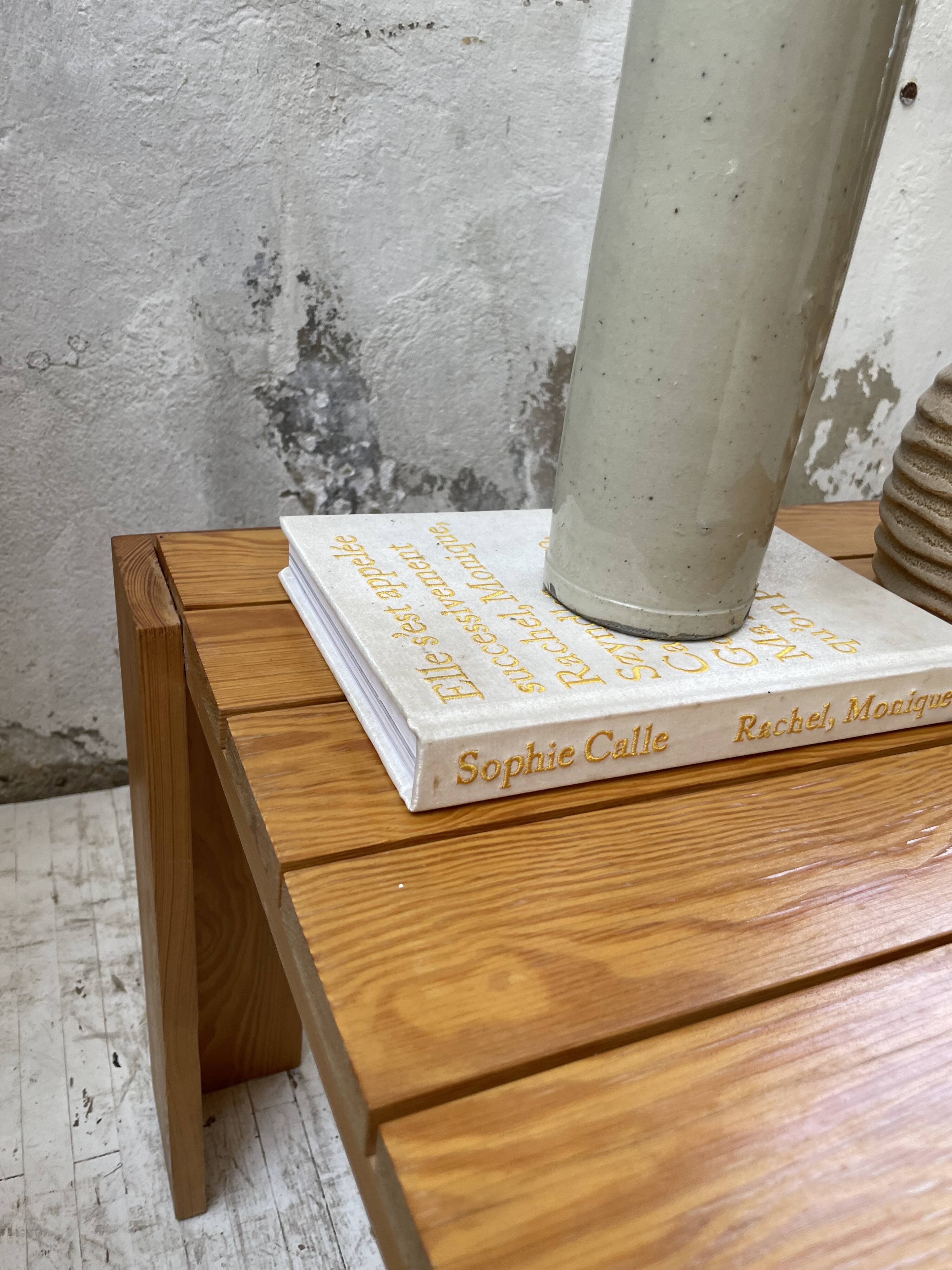 Square pine coffee table from the 70s revival