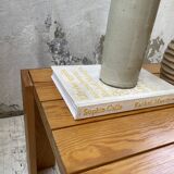 Square pine coffee table from the 70s revival