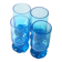 Set of 4 Unique Vintage Bright Blue Glasses / Solid Rare Tumblers / Italy /