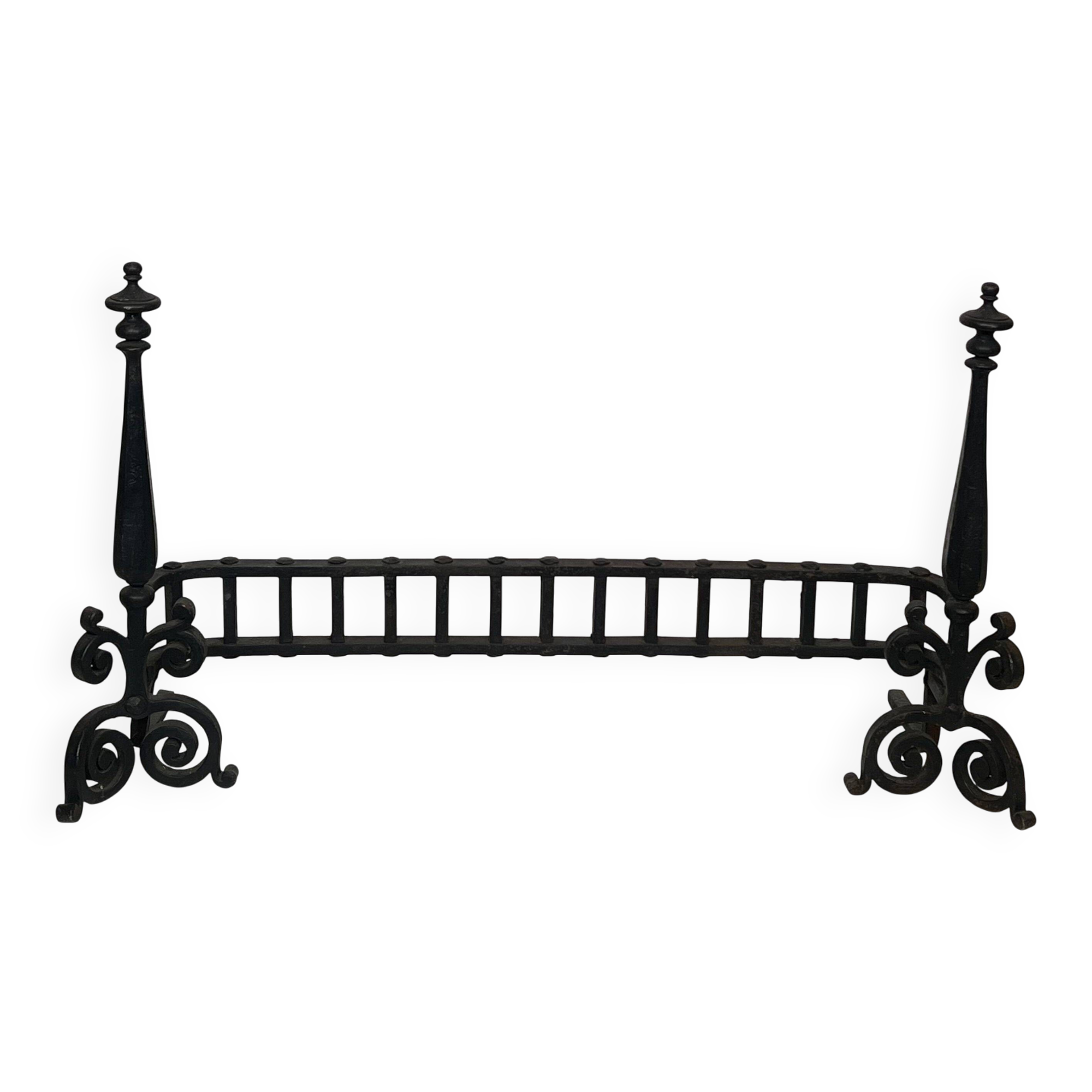 Wrought iron fire dogs