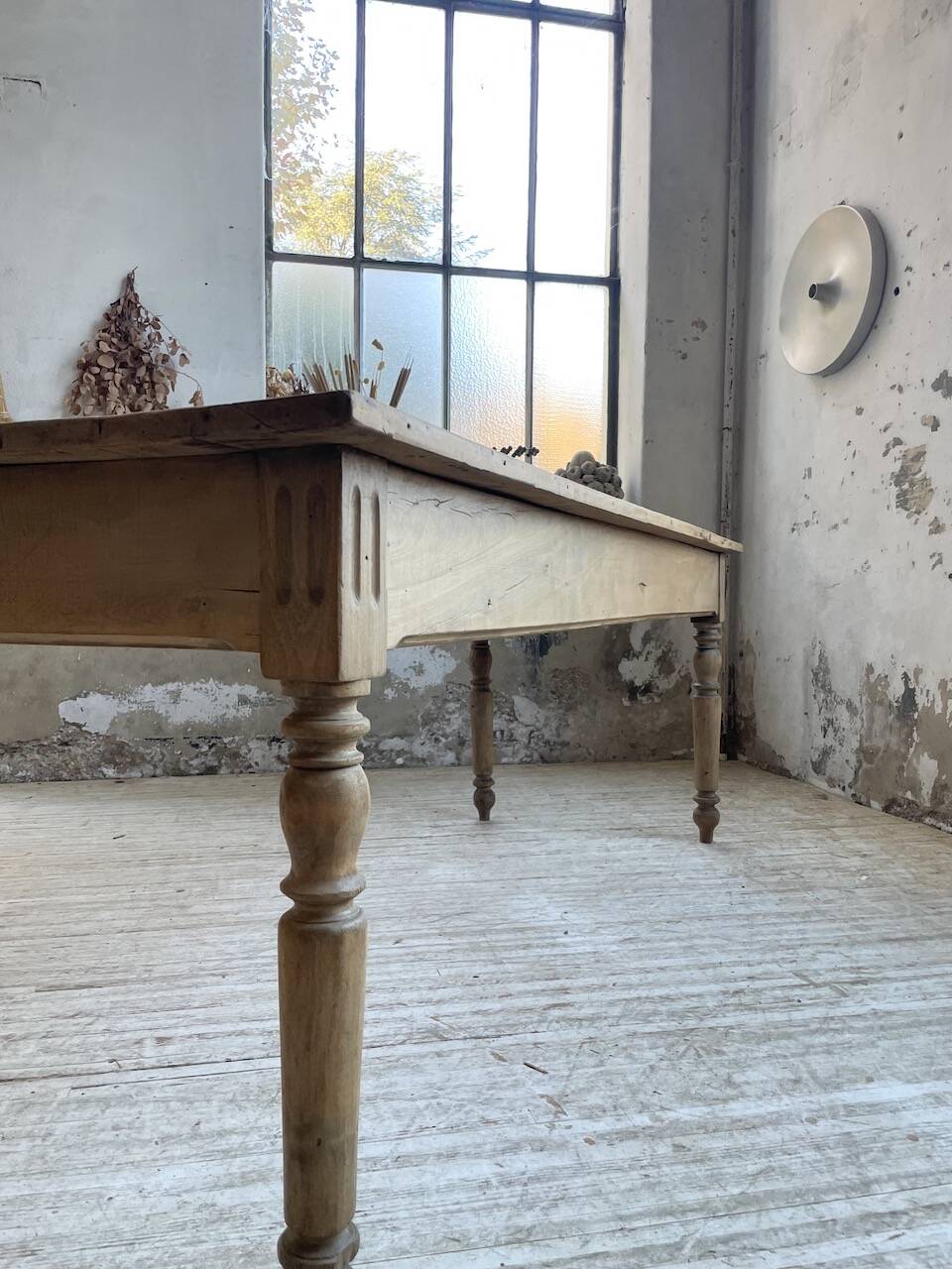 2m walnut drapery farmhouse table