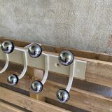 Vintage wall coat rack, Ten hooks, 70s