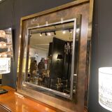 Mirror Belgo Chrom XXL, brass, tin, chrome and bronze mirror 130x130cm