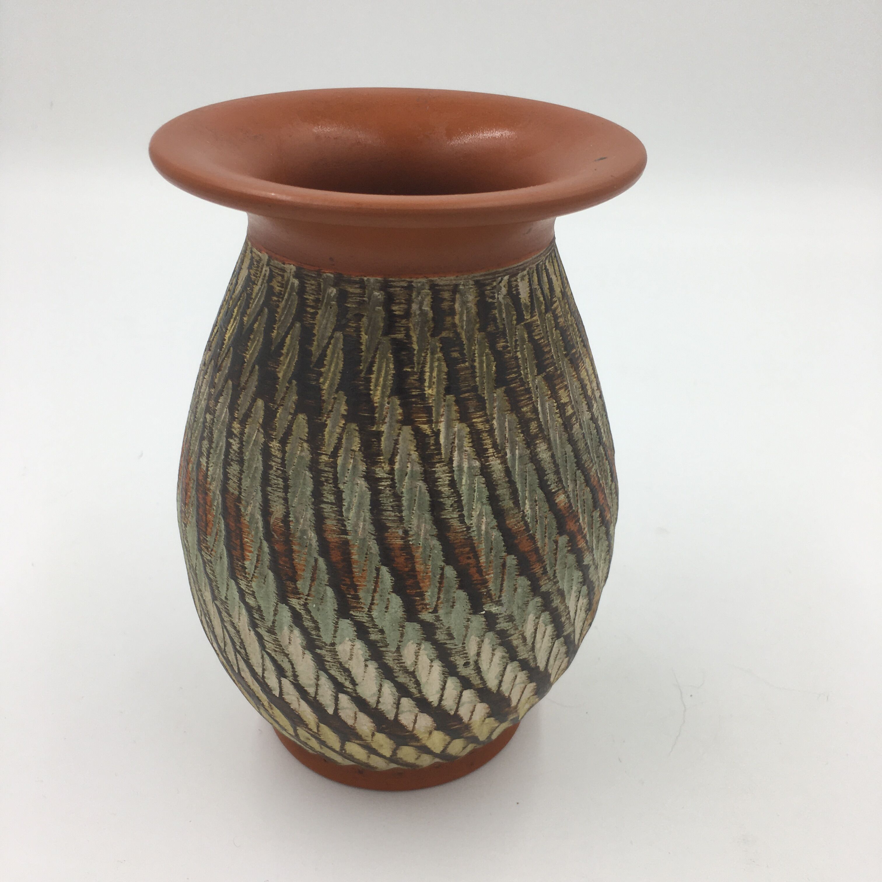 Vase by Alferd Krupp in vintage terracotta