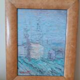 oil painting on hardboard signed Moretti