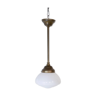 Vintage single opaline hanging lamp