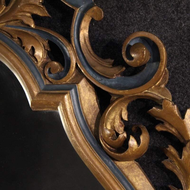 20th century Italian lacquered and gilded Louis XV style mirror