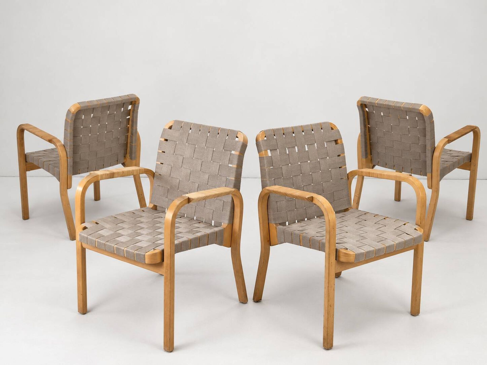 Model 45 Lounge Chairs by Alvar Aalto for Artek, 1970s, Set of 4