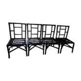 4 fauteuils en rotin noir