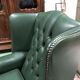 In the 1970s green leather Chesterfield armchair