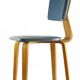 Vintage set of two Cor Alons chairs – bent plywood & blue and cream skai upholstery – 1950s Dutch design