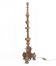 Lampe en bronze massif, base tripode à volutes, style néo-gothique, fin XIX