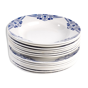 lot de 14 assiettes Moulin - bleu