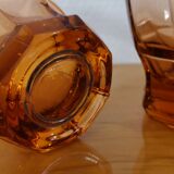 Set of 4 water glasses from the 30s smoked pink