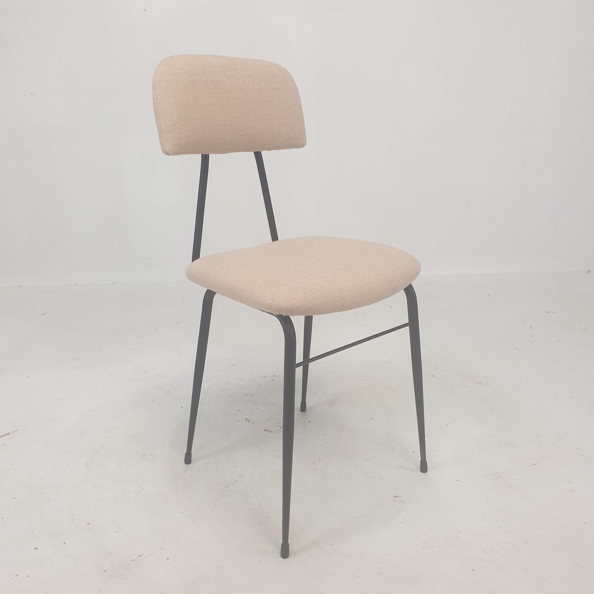 Set of 4 Italian Metal Dining Chairs, 1960's