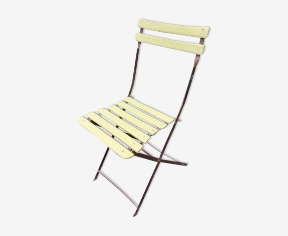 Chaise de jardin en bois structure en métal | Selency