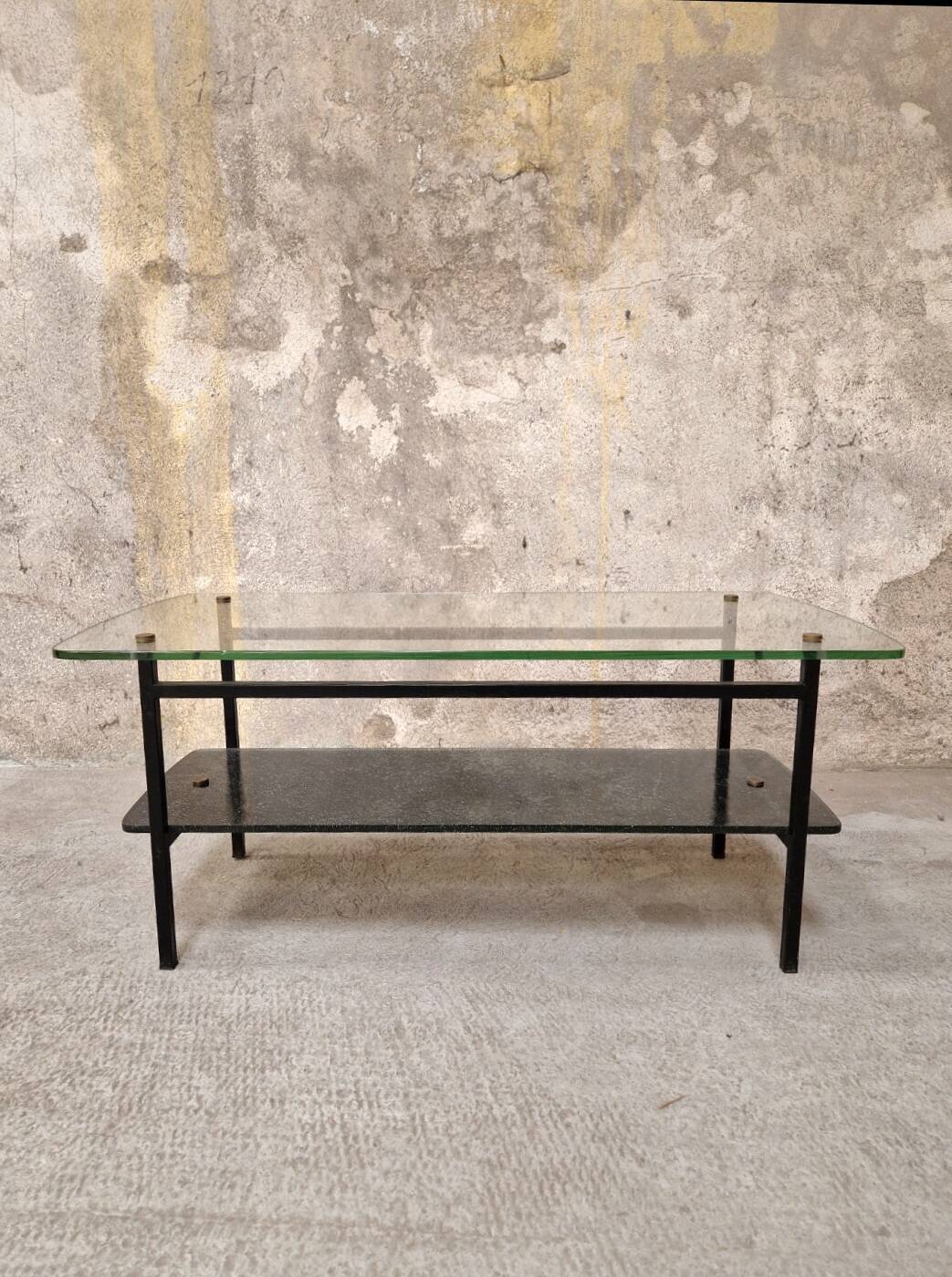 1950s glass coffee table