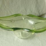 Murano green gradient crystal fruit bowl