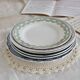 6 mismatched vintage iron earthenware plates