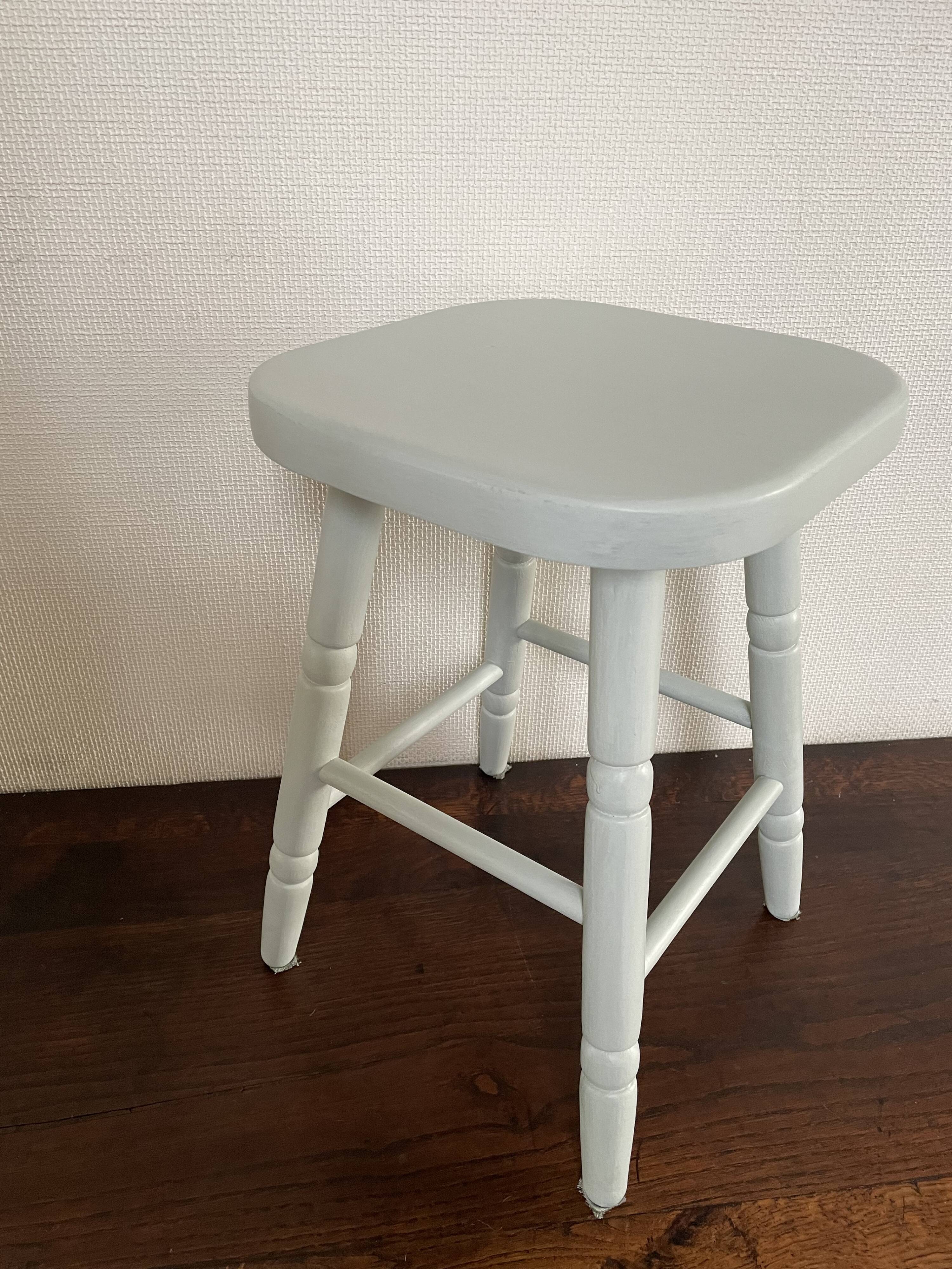 Celadon green pine stool