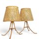 Mid-Century Bamboo and Cane Pair of Large Table Lamps By Louis Sognot, 1970s