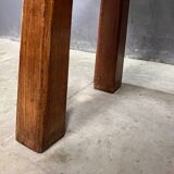 Brutalist oak seventies side table coffee table bench