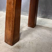 Table d'appoint brutaliste en chêne des années 70, table basse, banc