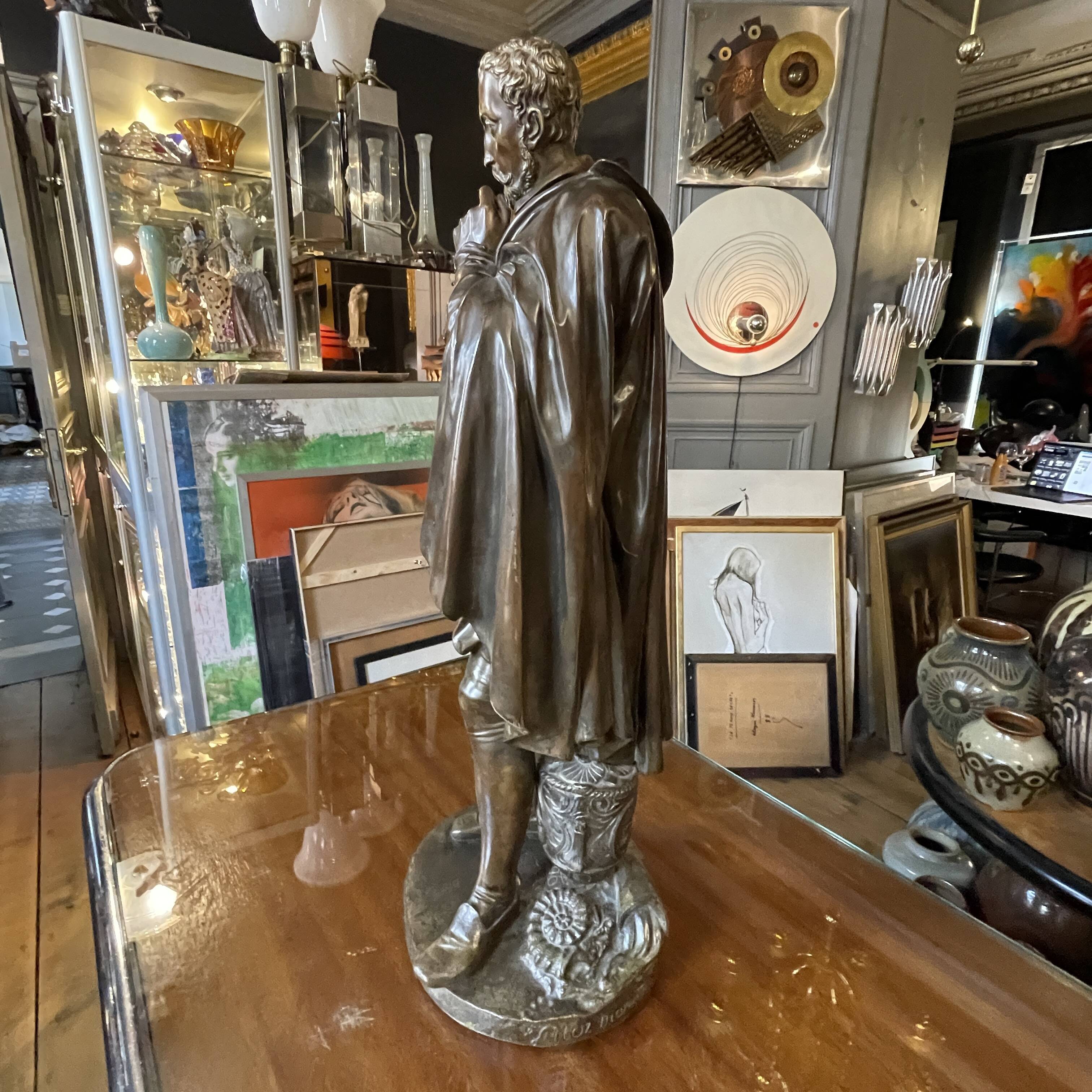 'The Ceramist Bernard Palissy' By Vittoz Bronzier, Bronze Sculpture