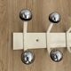 Vintage metal wall coat rack with ten hooks from the 70s