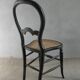 Napoleon III cane chair in blackened wood and mother-of-pearl