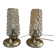 Pair Vintage  Lamps, Bedside, Bubble Glass