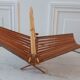 Folding fruit basket pan in bamboo and wood 70s