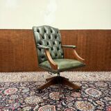 English Chesterfield Green Office Chair