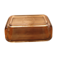 Black amber glass butter dish from lever