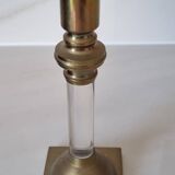 Bougeoir en laiton et verre