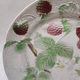 Decorative Plate Barbotine St Clément Made In France Vintage Raspberry Pattern