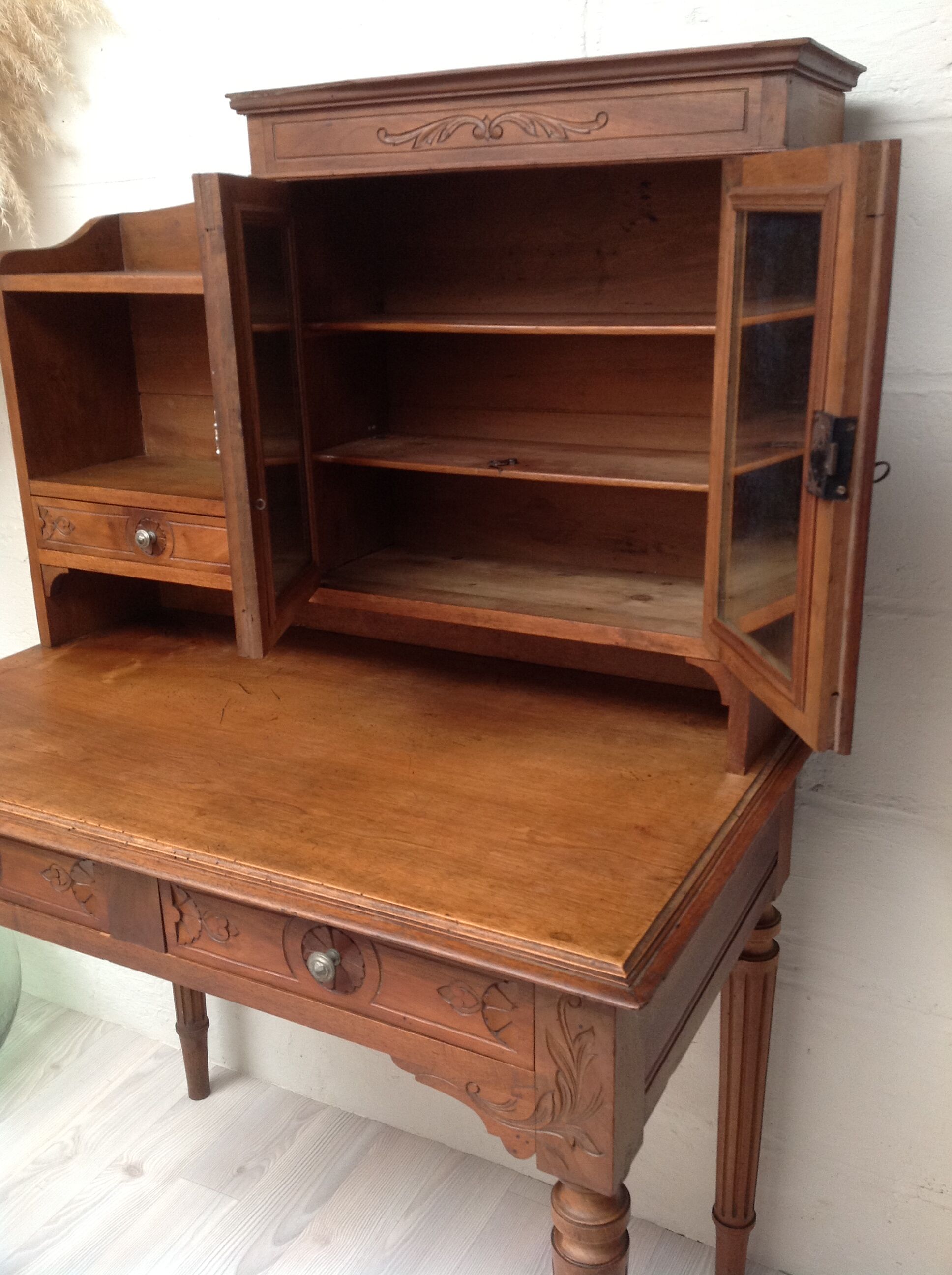 Secretary carved wood