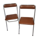 Lot de 2 chaises sodomexyl  chromées pliantes skaï