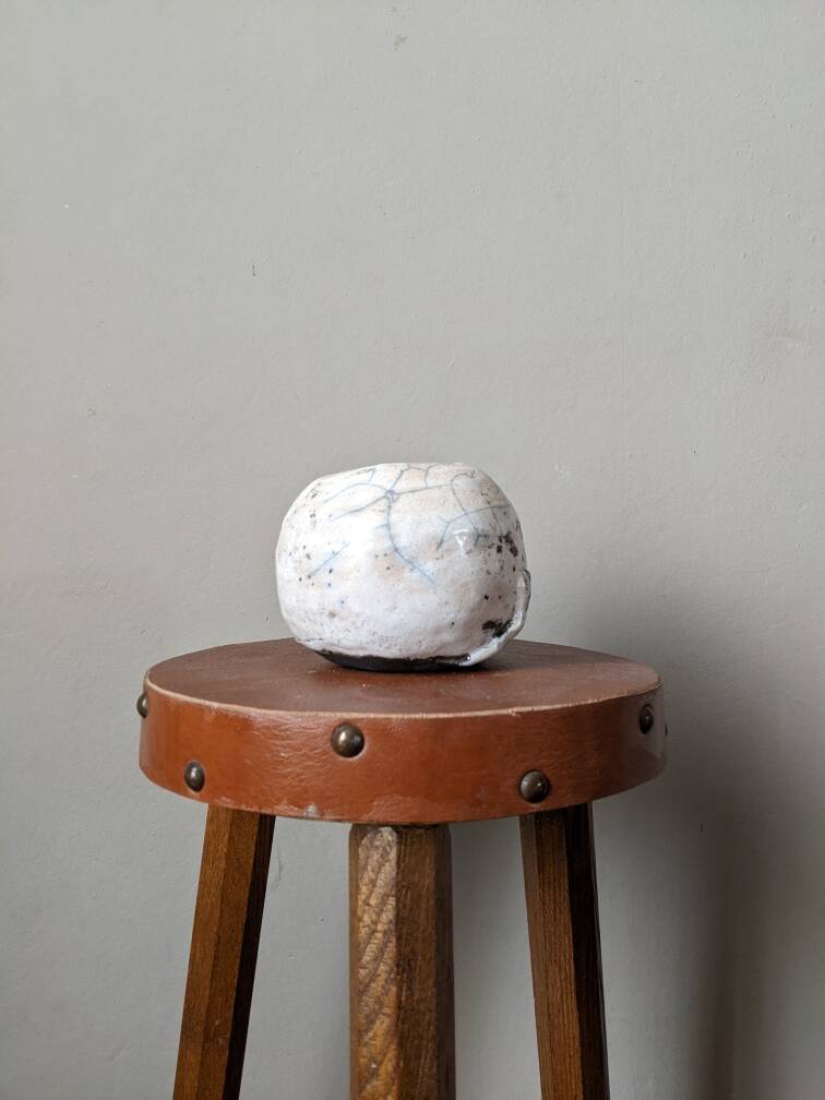 Handmade vase, Raku pottery, Japanese style, Japandi ceramics