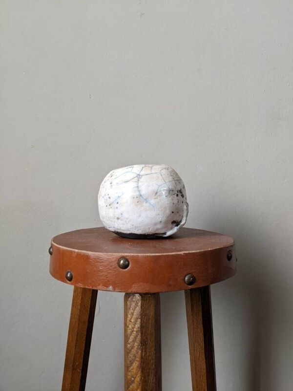 Vase artisanal poterie Raku japonisant japandi céramique