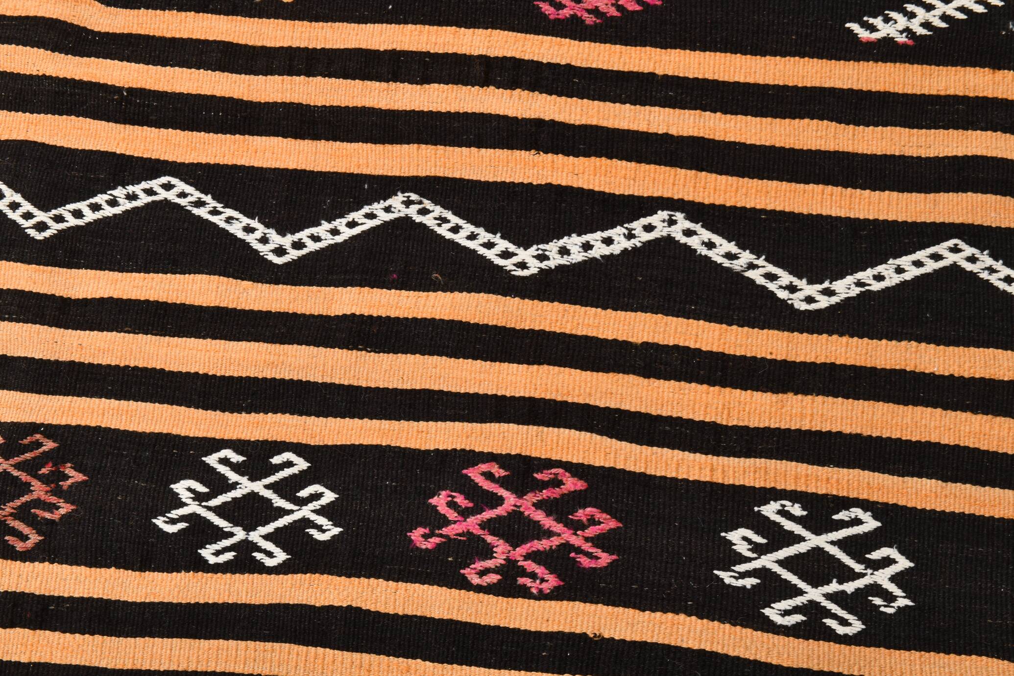 3x12 Pinstriped Kilim Runner Rug, 91x349Cm