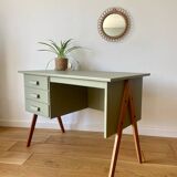 Restored Scandinavian teak desk - Tapered legs