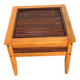 Petite table de salon, table basse bois bambou et verre, table indonésienne