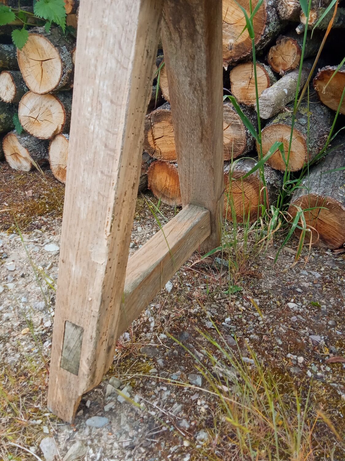 Pair of oak farmhouse benches 228 cm