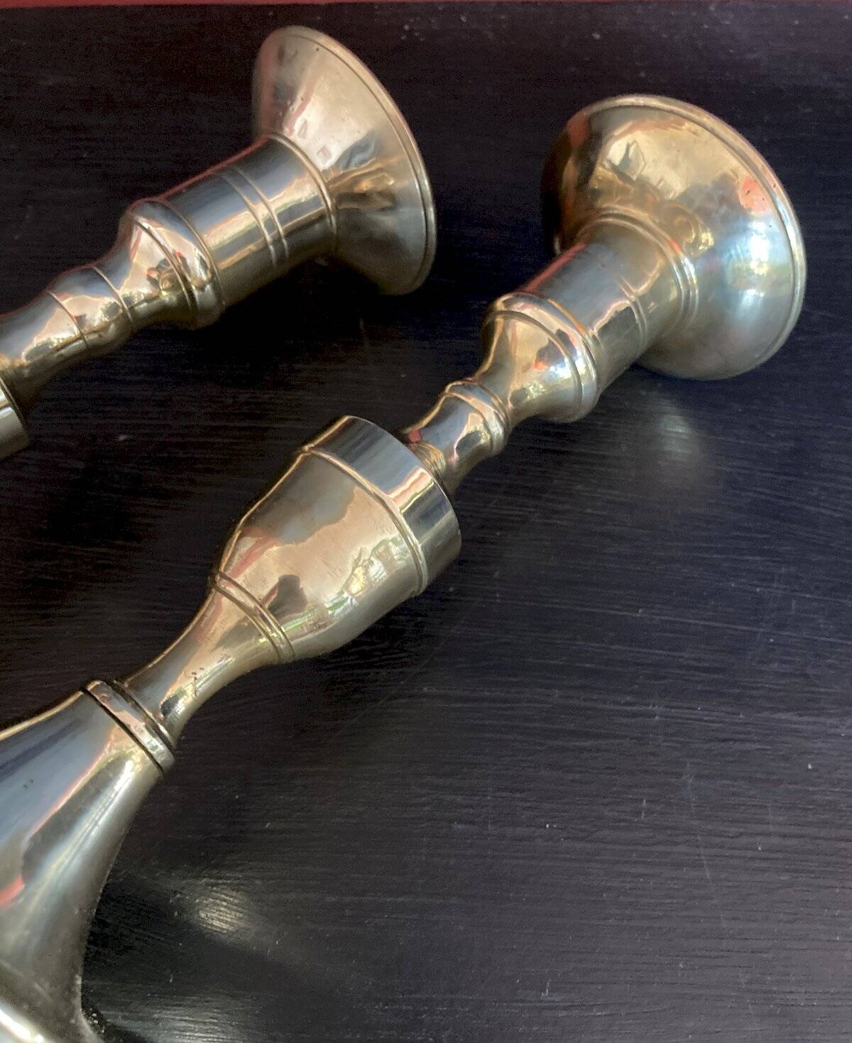 Pair of antique candlesticks - gilded bronze 18th century