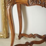 Louis XV style console living room table in walnut