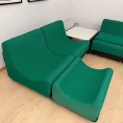 Modular green Orbis sofa ensemble by Luigi Colani for COR, Germany, 1970, set of 8